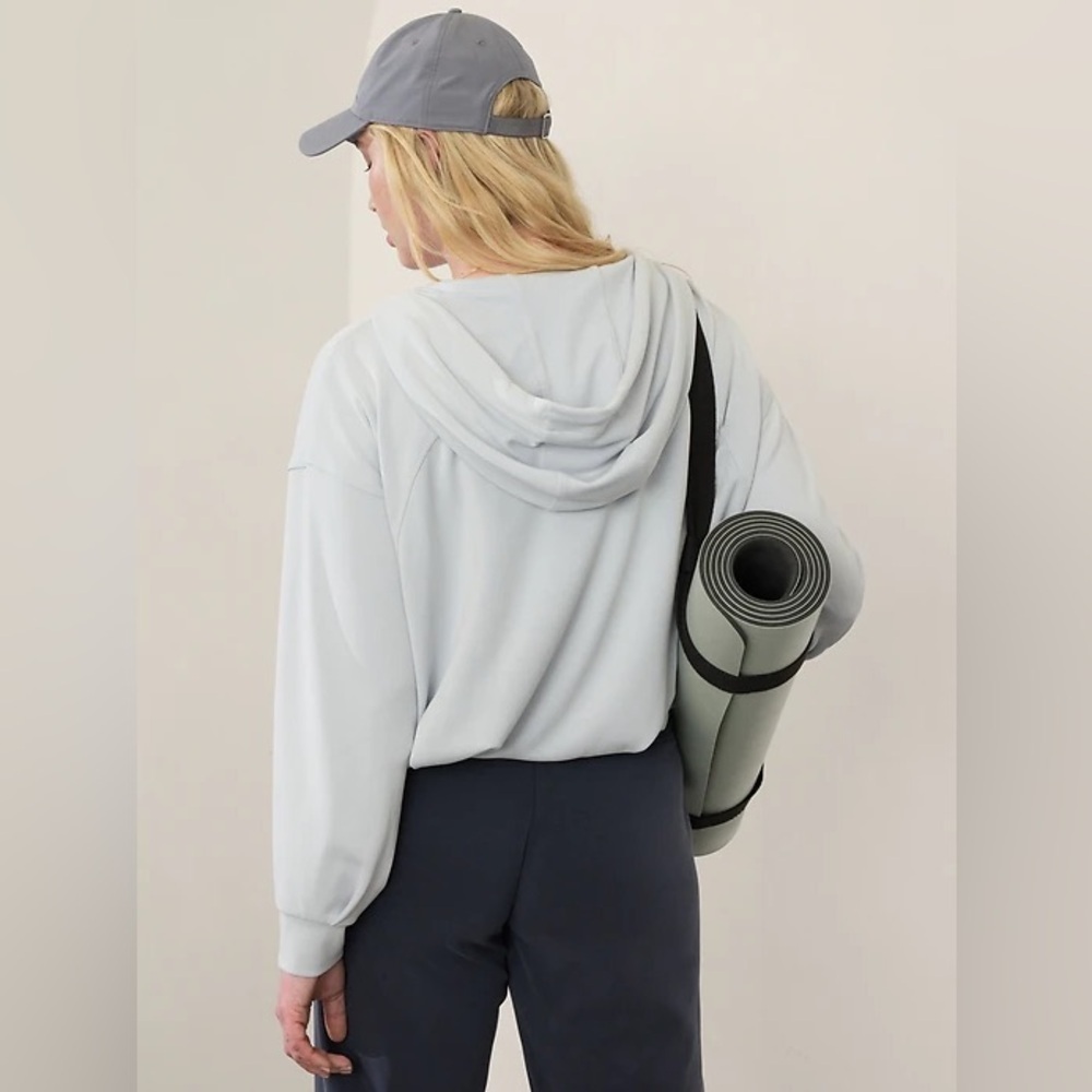 Athleta‎ bubble hem seasoft hoodie pullover sweatshirt